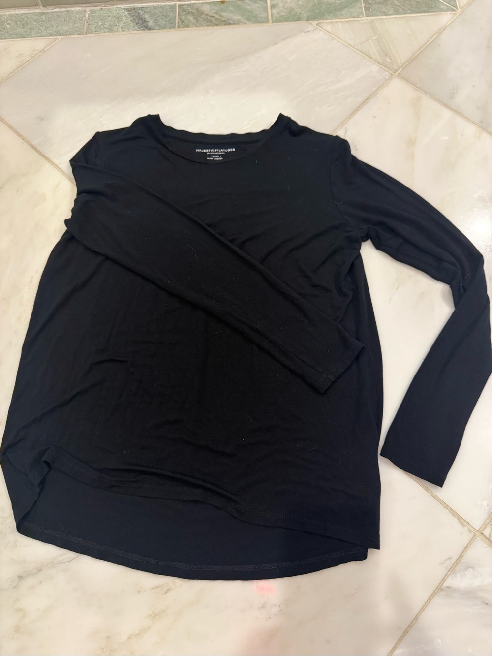 Madewell Black Long-Sleeve Crewneck Top